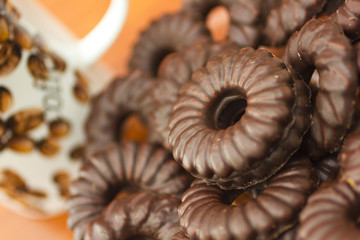 Coffee and chocolate biscuits