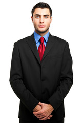 Young businessman isolated on white