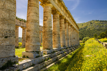Säulen des Tempels von Segesta, Sizilien - obrazy, fototapety, plakaty
