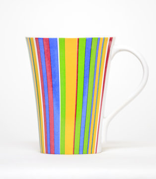 Colorful coffee cup isolated on a white background