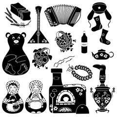 Set of isolated Russian icons