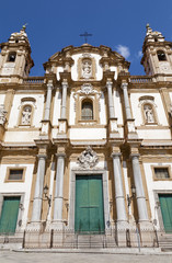 Fototapeta na wymiar Palermo - Saint Dominic baroque church
