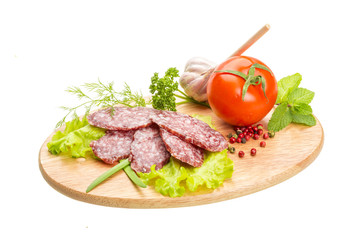 Fresh ripe salami