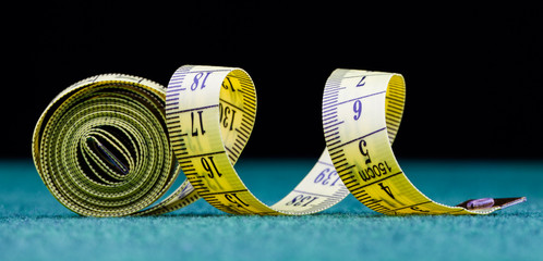 measure tape  isolated on black