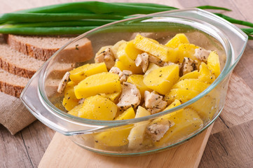 stewed potatoes with chicken 