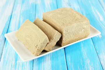 Tasty halva on table