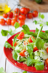 fresh salad with cabbage and tomatoes