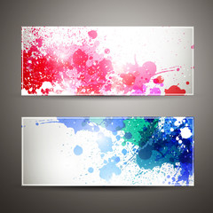 Vector Illustration of Two Banners with Blots