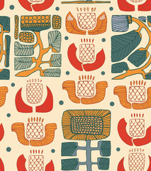 Ethnic abstract pattern  Floral national background