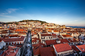 Skyline Lisbon including Castelo Sao Jorge