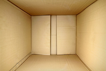 Empty package box, 3d view inner side.