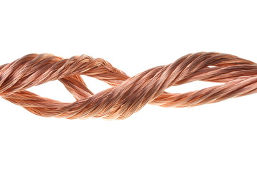 Copper wire isolated on white background