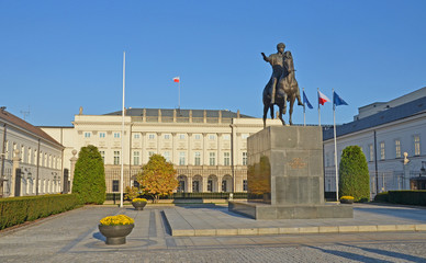 Residential of Polish President in Warsaw, Poland - obrazy, fototapety, plakaty