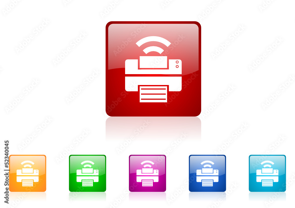 Poster print vector glossy web icon set