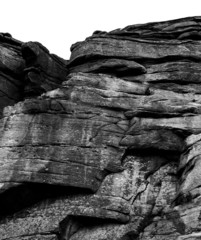 rock face black and white