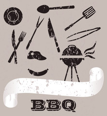 Vintage Vector Barbecue Set