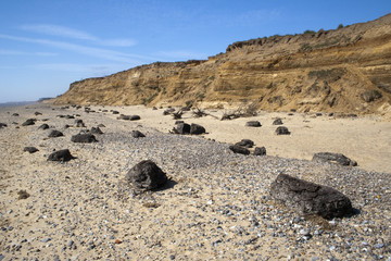 Fototapeta na wymiar Coastal Erosion on Benacre Beach, Suffolk, England