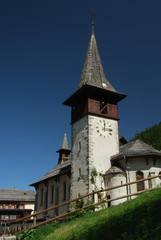 Fototapeta na wymiar Clocher d'Ayer, Anniviers, Suisse