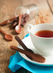 Chocolate spoons. Dark and milk chocolate.