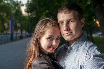 Naklejka premium Happy young couple in love