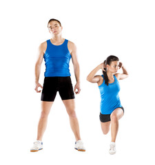 athletic man and woman