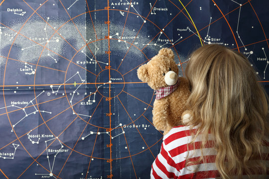 M&auml;dchen Teddy Sternenhimmel