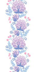 Vector Soft purple flowers vertical seamless pattern background