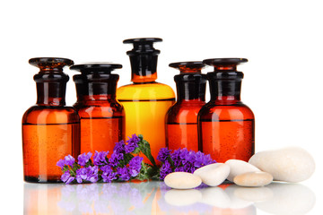 Medicine bottles isolated on white