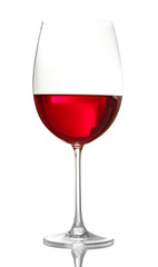 Glass of wine isolated on white