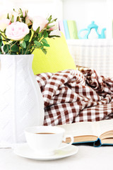 Close up on trendy modern living room