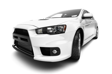 Obraz premium Napotkał biały samochód