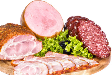Cold cuts: ham, bacon, smoked sausage.