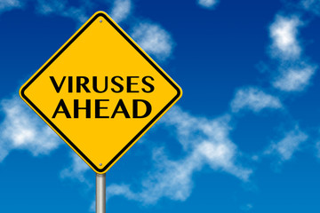 Viruses Ahead traffic sign