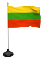 Flag of Lithuania with flagpole