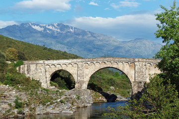 Fototapeta na wymiar Corse, pont gènois dans le Cortenais