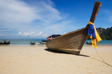 Longtail boat at beach
