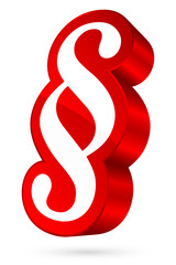 Paragraph Icon 3D Red