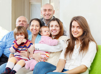 Happy three generations family