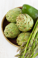 artichoke with asparagus