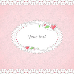 Template of romantic card