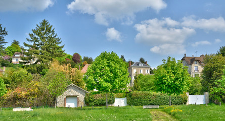 Fototapeta na wymiar village of Vetheuil in Val d Oise