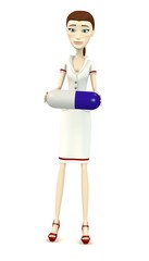 3d render of cartoon character with pill