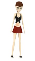 3d render of cartoon character with plaster