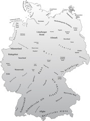 Deutschlandkarte mit Landschaften