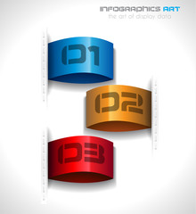 Infographic design template with paper tags.