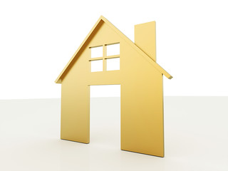 Gold silhouette house icon