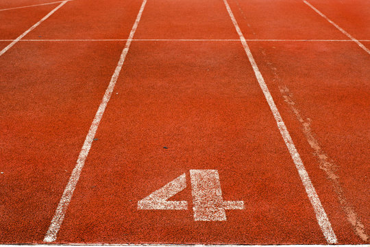 Athletics Track Lane Number 4