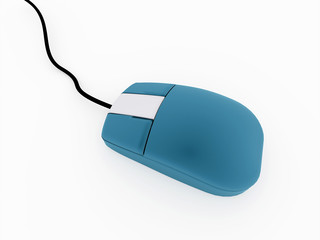 Blue PC mouse rendered