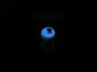 Blue sphere on black background