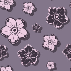Fototapeta premium Seamless pattern with flowers. Vector illustration.